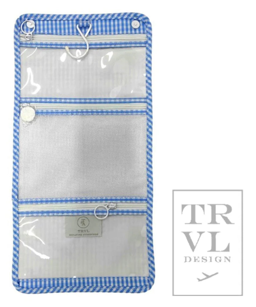 Mini Rollup Hanging Bag - Gingham Sky
