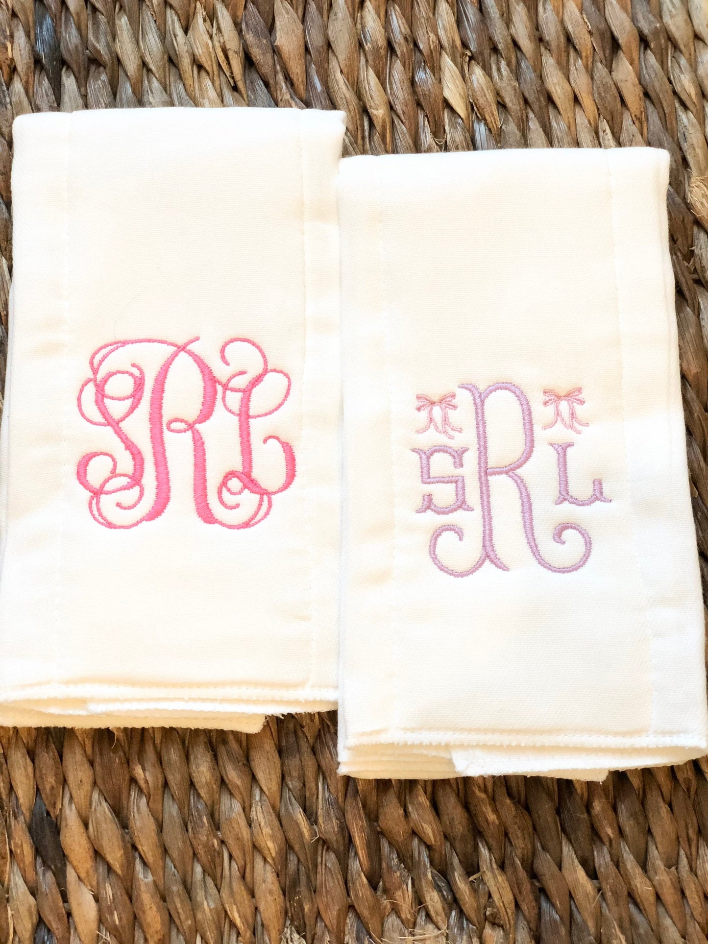 Monogrammed burp cloth, Monogrammed girls burp cloth, Initial burp cloth, Personalized burp cloth