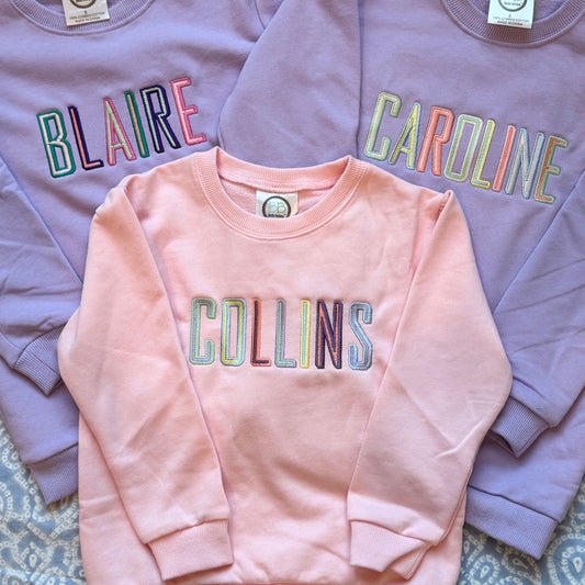 Girls Puff Sleeve Sweatshirt