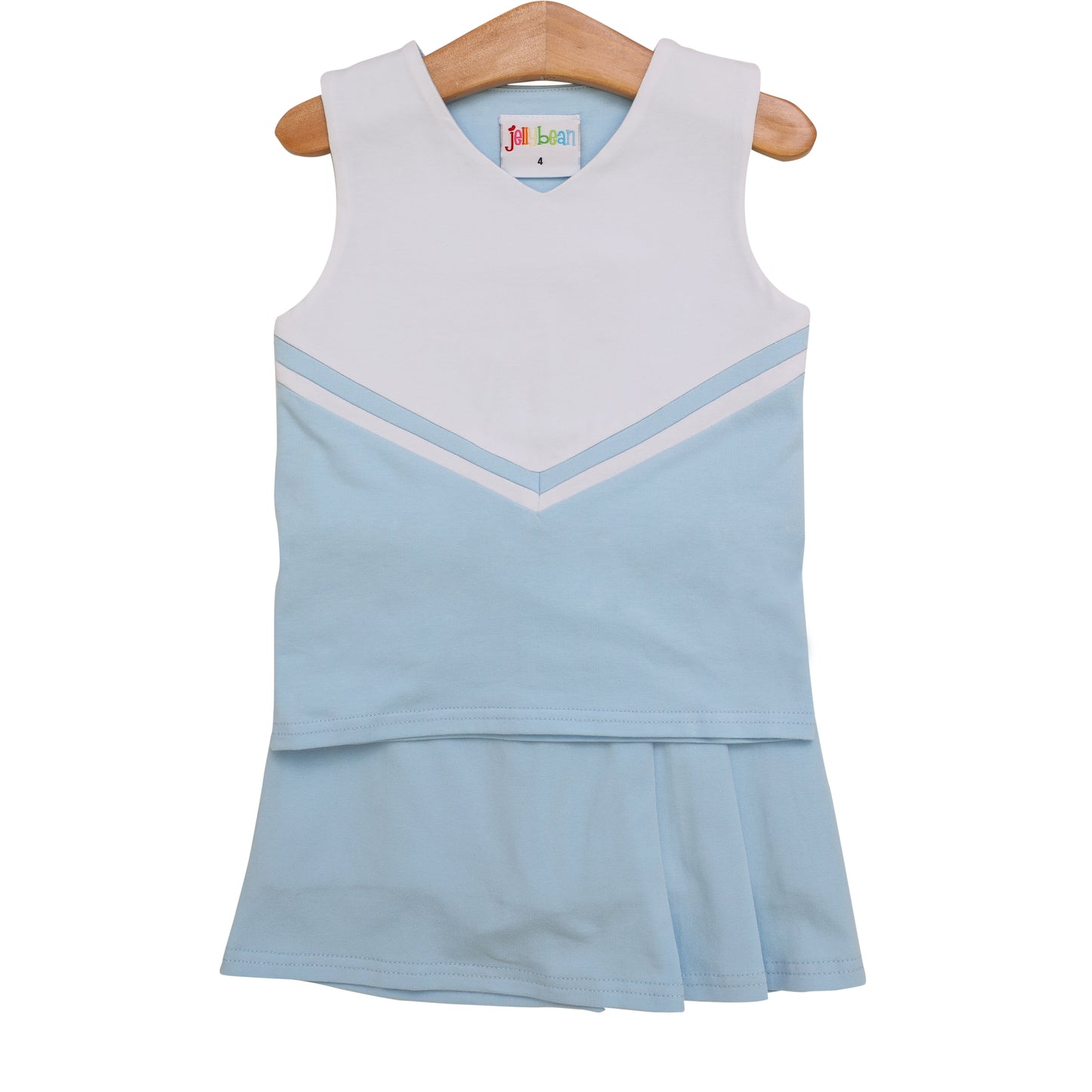 Cheer Uniform Skort Set - Light Blue/White