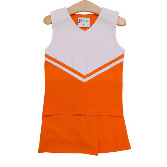 Cheer Uniform Skort Set - Orange/White