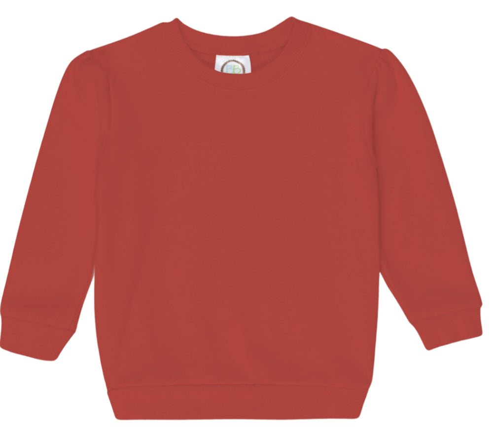 Girls Puff Sleeve Sweatshirt