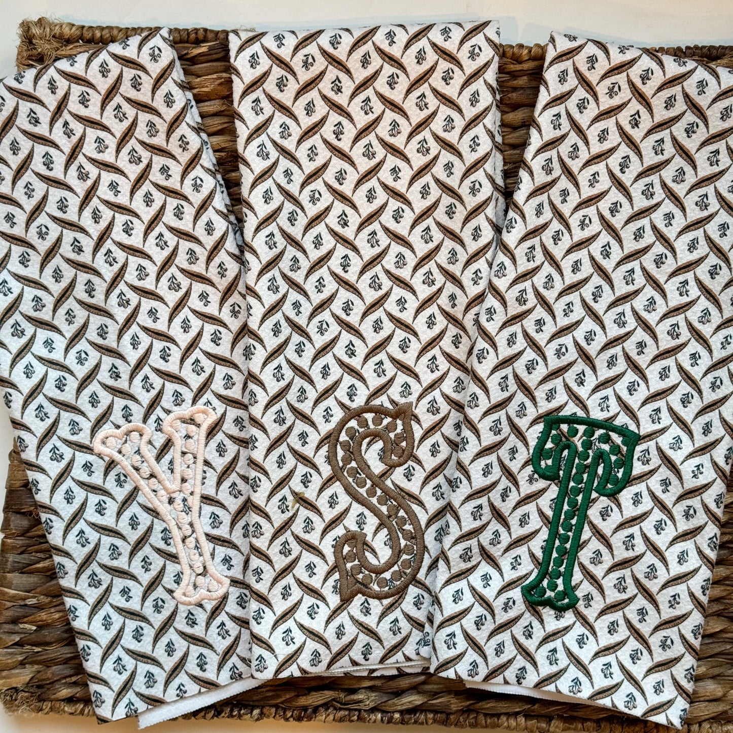 Monogrammed Geometry Hand Towel