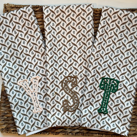 Monogrammed Geometry Hand Towel