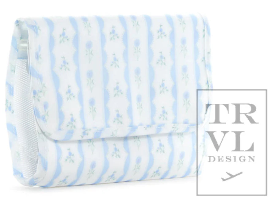 Mini Rollup Hanging Bag - Blue Ribbon Floral