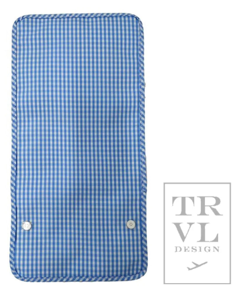 Mini Rollup Hanging Bag - Gingham Sky