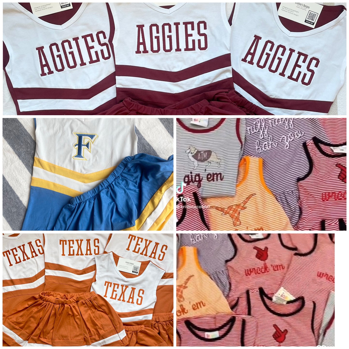 Cheer Uniform Skort Set - Crimson/White