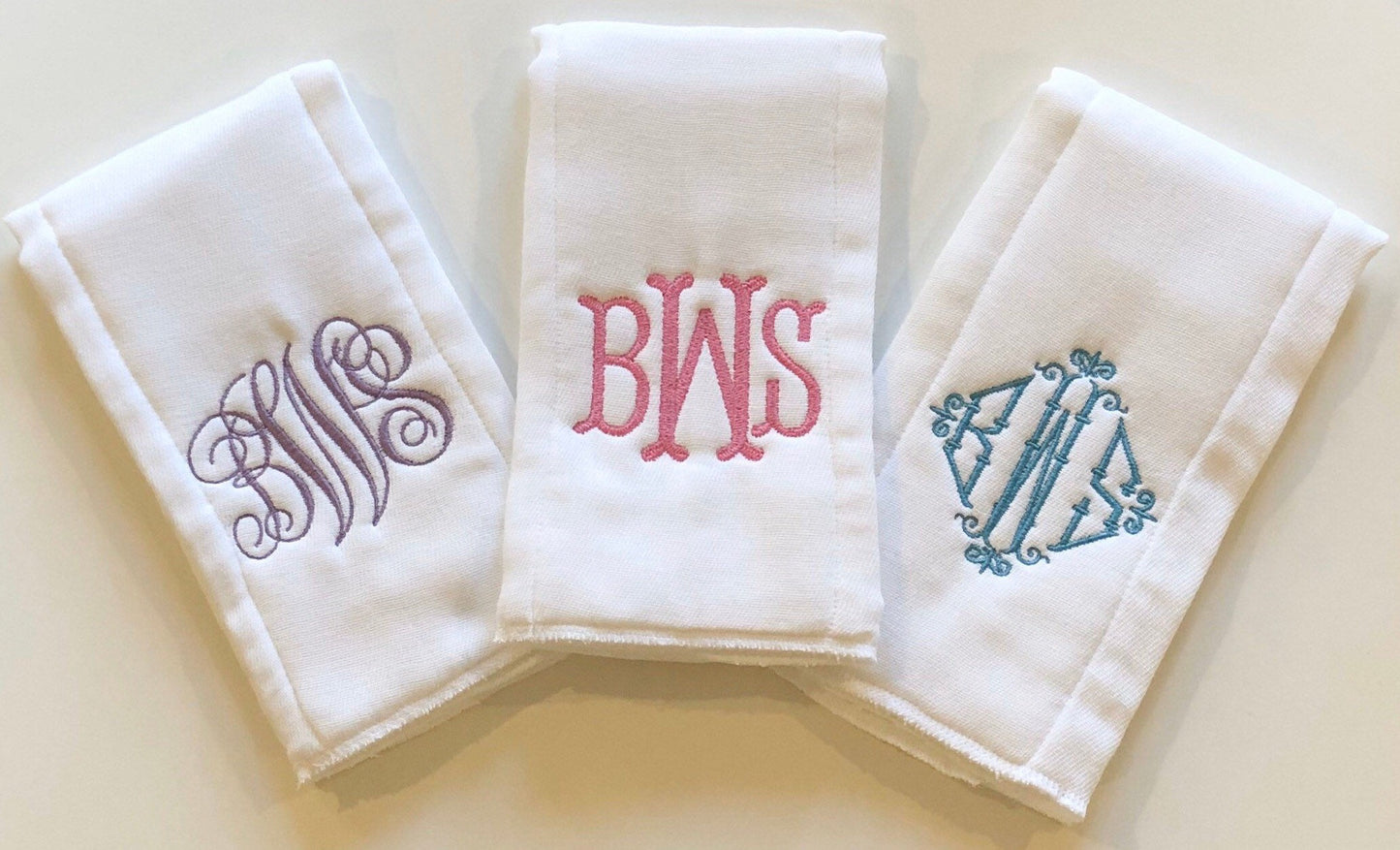 Monogrammed Burp Cloths, Initial Burp Cloths, Personalized Burp Cloths