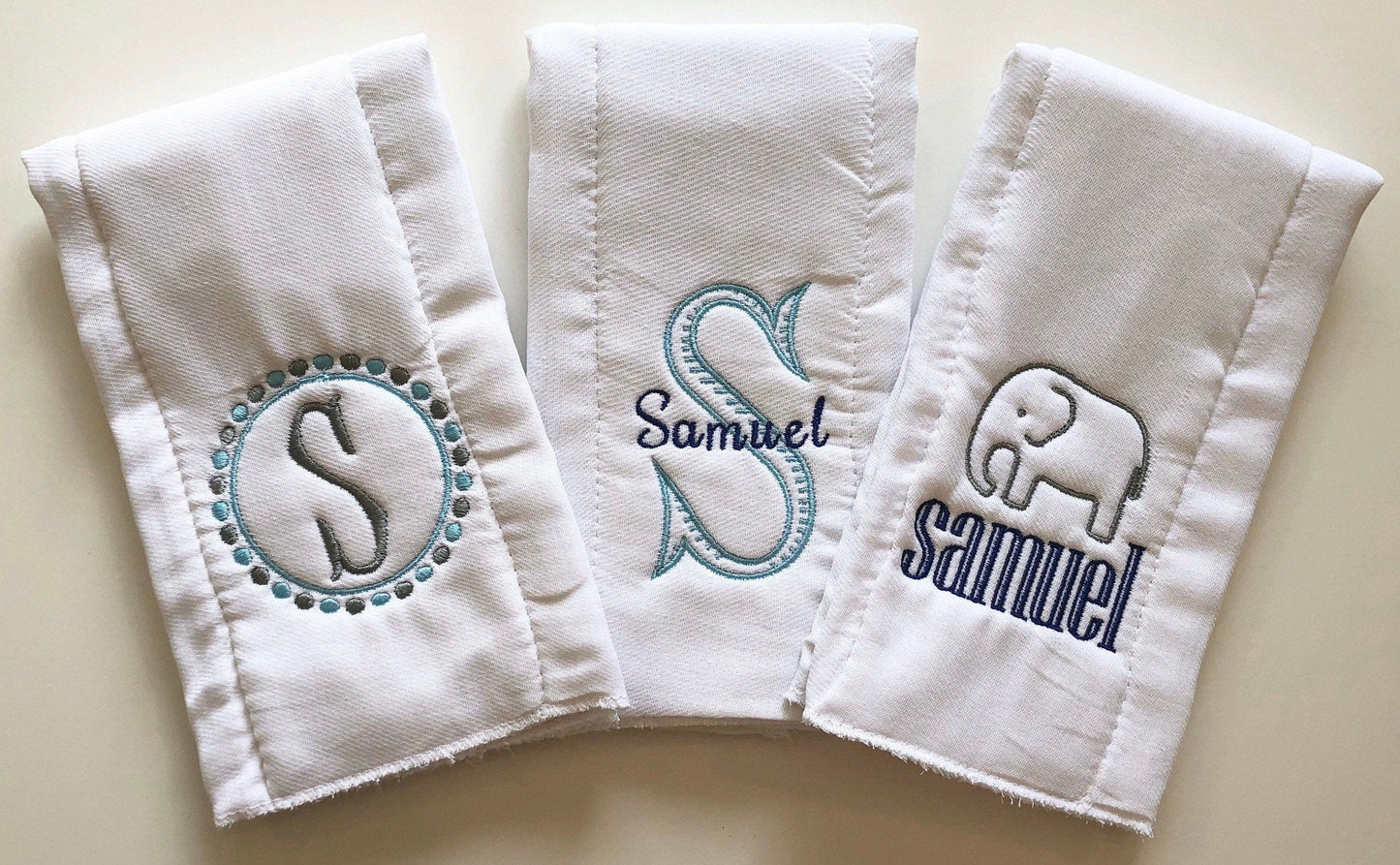 Monogrammed Burp Cloths