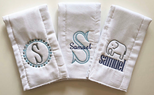 Monogrammed Burp Cloths