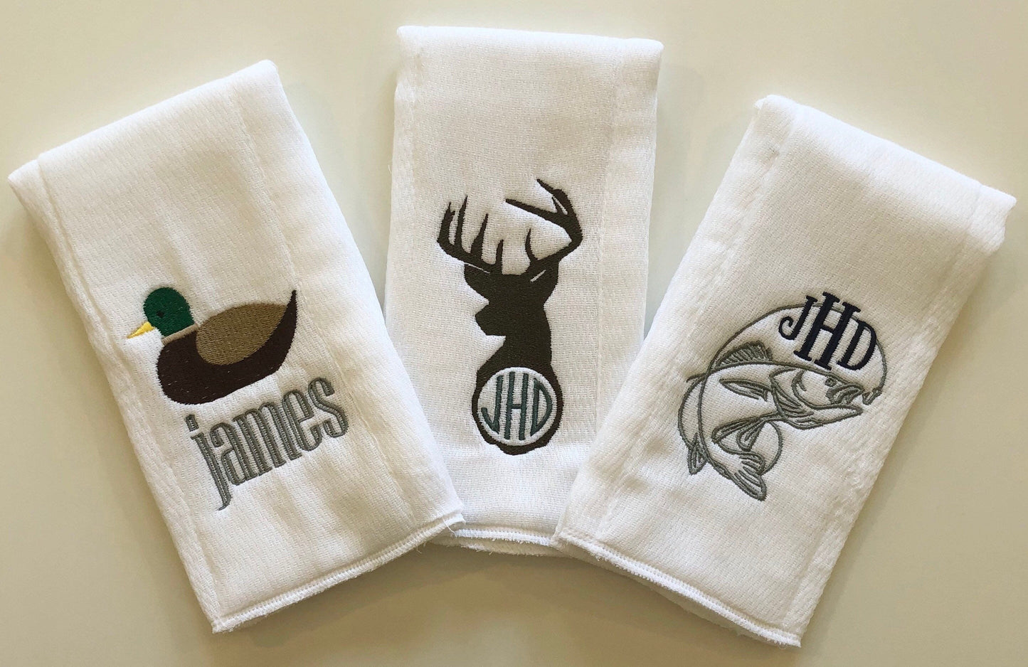 Monogrammed Burp Cloths, Hunting Burp Cloths, Initial Burp Cloths