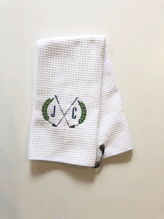 Monogrammed Golf Towel, Personalized Golf Towel, Embroidered Golf Towel