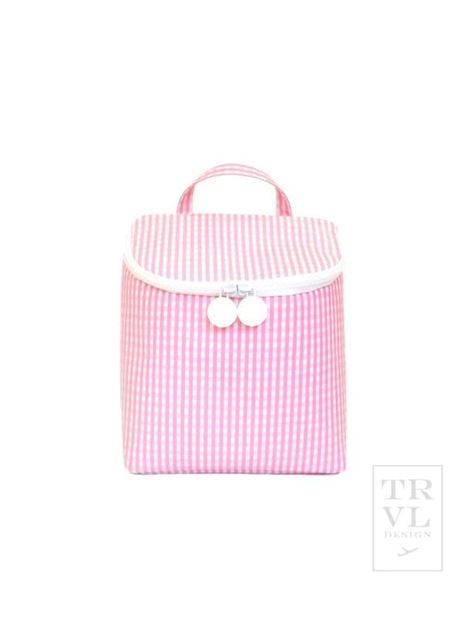 Take Away Insulated Lunch Bag - Gingham Pink