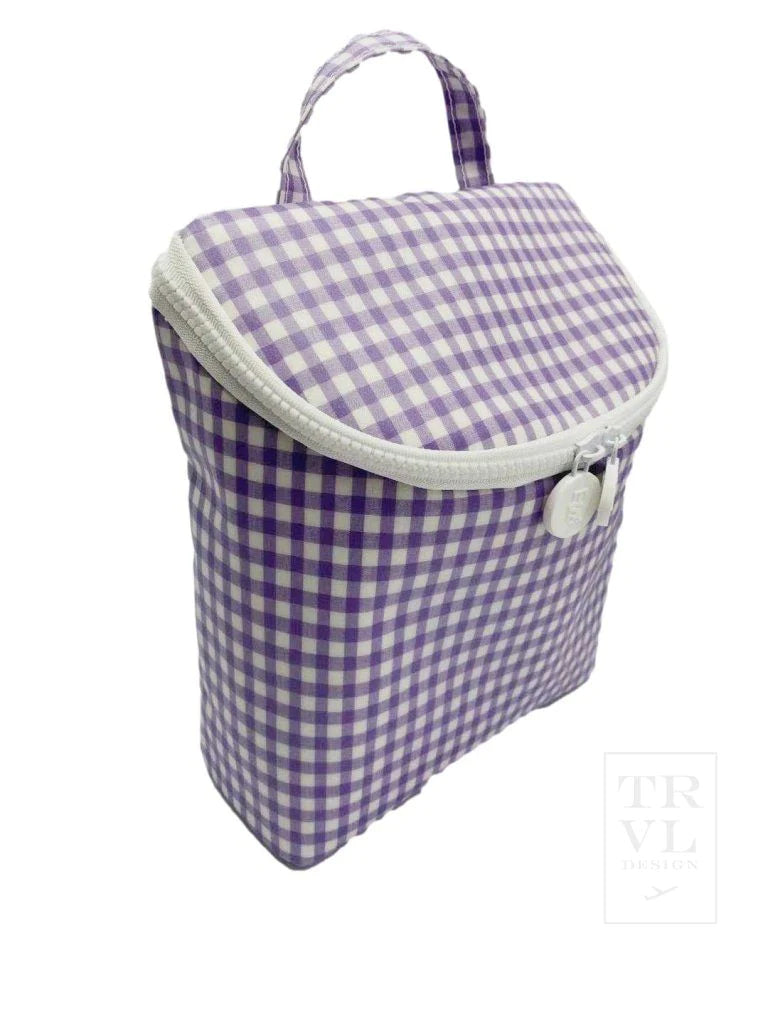 Take Away Insulated Lunch Bag - Gingham Lavender